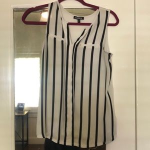Black and white striped top
